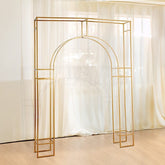 Lofaris Gold Metal Heavy Duty Rectangular Arch Stand 3D in Arc de Triomphe Style Floral Balloon Frame Wedding